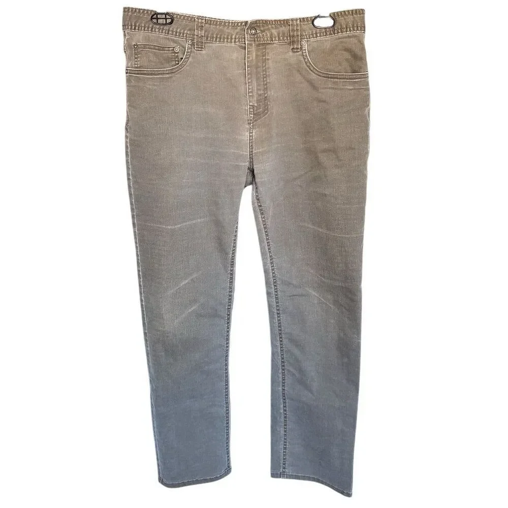 PrAna Men's Slim Fit Gray Organic Cotton Jeans 36x32 Comfortable Stretch Denim - Picture 1 of 8